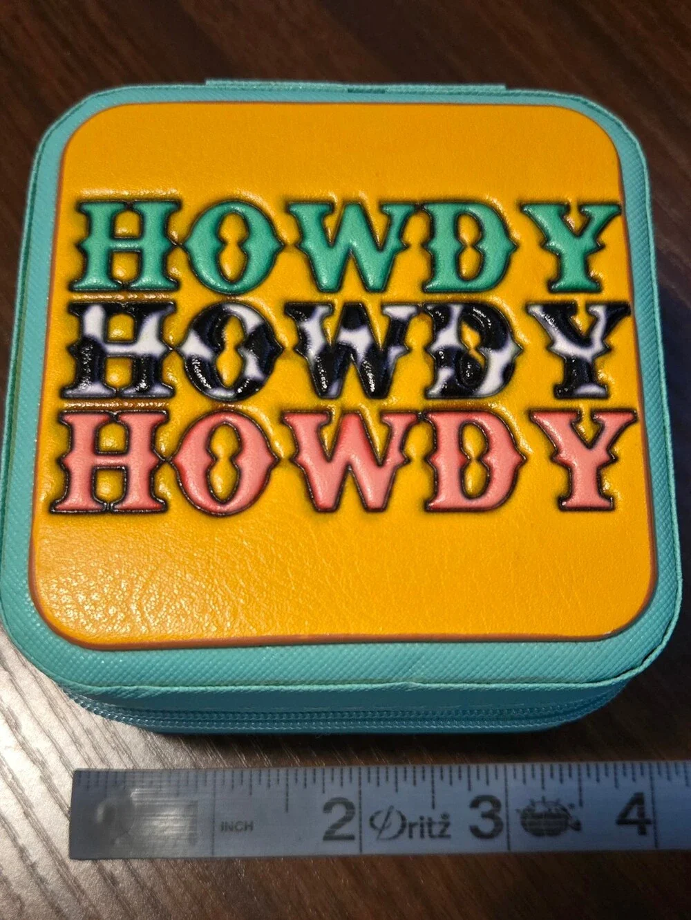 NWT Leather Tooled Travel Jewelry Box - Howdy